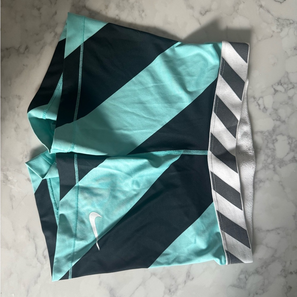 Nike Women's Athletic Shorts - Aqua and Black